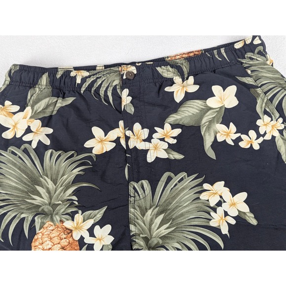 Tommy Bahama Mens Navy Pineapple Floral Swim Trunks Board Shorts Medium 6 Inseam - Picture 2 of 9